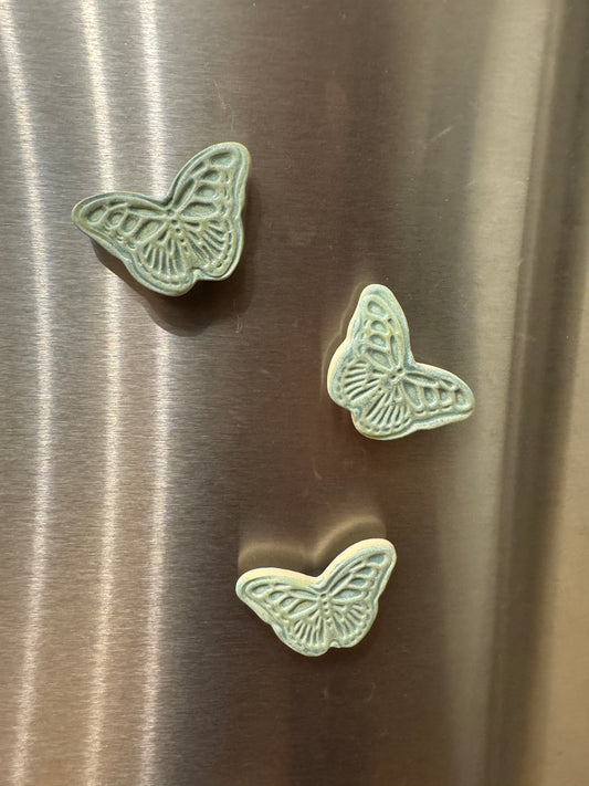 Patina Green Butterfly Magnet Set