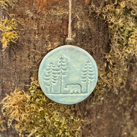 Patina Green Bear Ornament